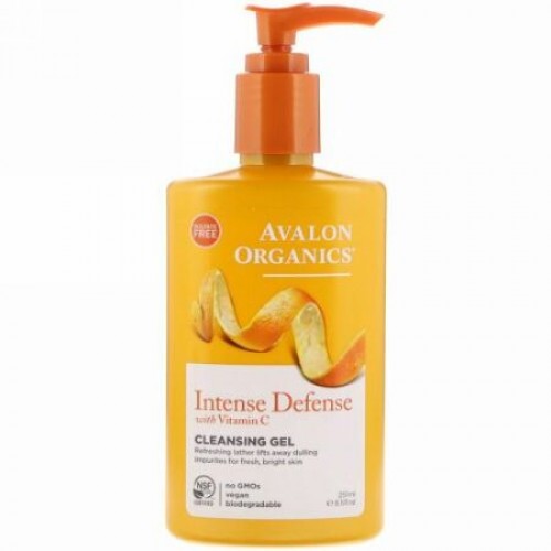 Avalon Organics, Intense Defense with Vitamin C、クレンジングジェル、8.5液量オンス (251 ml)