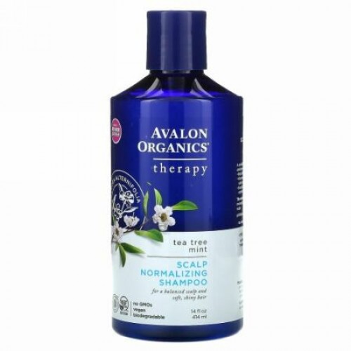 Avalon Organics, Scalp Normalizing Shampoo、Tea Tree Mint Therapy、14液量オンス (414 ml)