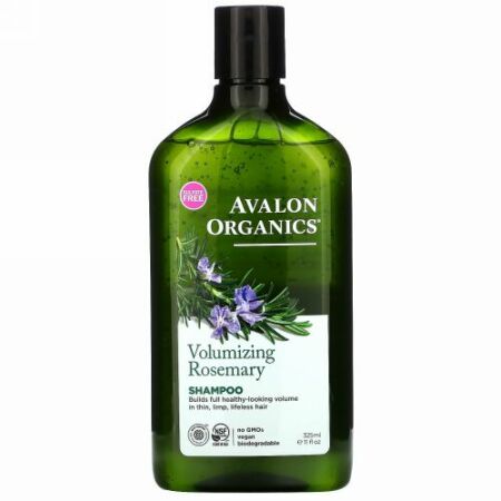 Avalon Organics, シャンプー, ボリュームアップ, ローズマリー, 11液量オンス（325 ml）