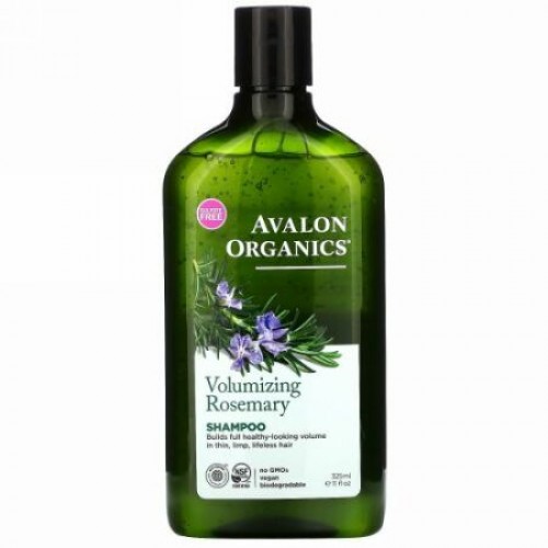 Avalon Organics, シャンプー, ボリュームアップ, ローズマリー, 11液量オンス（325 ml）