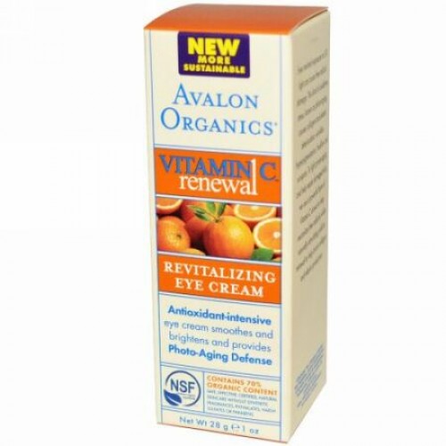 Avalon Organics, ビタミンCリニューアル、リバイタライジング・アイクリーム 1オンス (28 g)