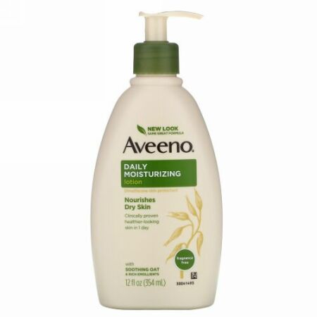 Aveeno, アクティブナチュラル、デイリー・モイスチャライジング・ローション、無香性、12 液体オンス（354 ml）