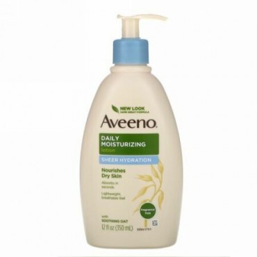 Aveeno, アクティブナチュラルズ、 デイリー保湿ローション、 透明保湿、 無香、 12 fl oz (350 ml)