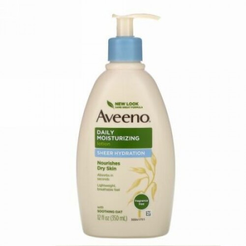 Aveeno, アクティブナチュラルズ、 デイリー保湿ローション、 透明保湿、 無香、 12 fl oz (350 ml)