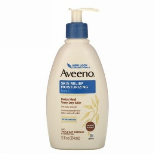 Aveeno, アクティブナチュラルズ、スキンリリーフ、微香ローション、栄養満点のココナッツ、12 fl oz (354 ml)