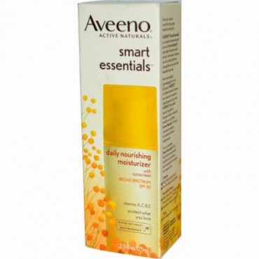 Aveeno, アクティブナチュラルズ、スマートエッセンシャル、デイリー栄養モイスチャライザー、SPF 30、2.5 液体オンス（75 ml） (Discontinued Item)