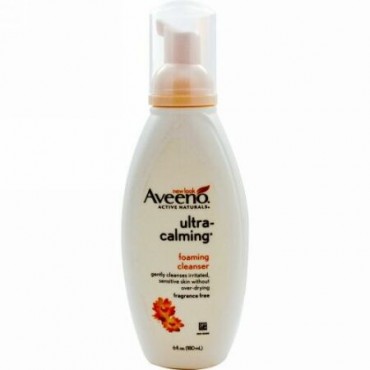 Aveeno, Active Naturals、ウルトラ・カーミング、フォーミング・クレンザー、無香料、6オンス (180 ml)