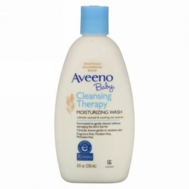 Aveeno, ベビー®, クレンジングセラピー モイスチャライジングウォッシュ, 無香料, 8 液量オンス (236 ml)