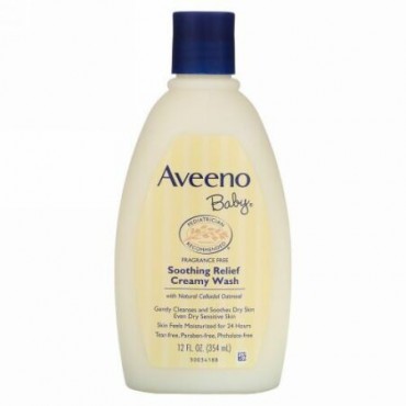 Aveeno, ベイビー、 リラックスリリーフ クリーミーウォッシュ、 無香、 12 fl oz (354 ml)