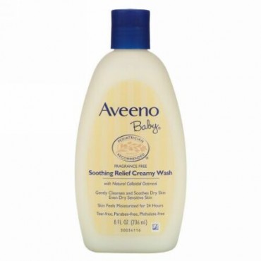 Aveeno, 赤ちゃん, スージングリリーフ クリーミーウォッシュ（Soothing Relief Creamy Wash）, 無香料, 8液量オンス (236 ml)
