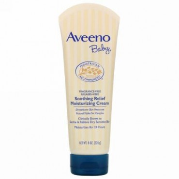 Aveeno, ベビー、スムージングリリーフモイスチャリングクリーム、無香料、8オンス (226 g) (Discontinued Item)