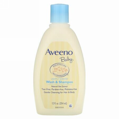 Aveeno, ベビー、ウォッシュ & シャンプー、ほのかな香り、12液量オンス(354 ml)