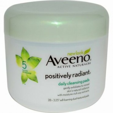 Aveeno, Active Naturals, Positively Radiant Cleansing Pads, 28ct (Discontinued Item)