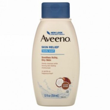 Aveeno, Skin Relief Gentle Scent Body Wash, Nourishing Coconut, 12 fl oz (354 ml)