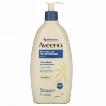 Aveeno, スキンリリーフ モイスチャライジングローション、無香料、532ml（18液量オンス）