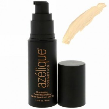 Azelique, イルミネーティングティンテッドモイスチャライザー・ブロードスペクトル SPF 20、ミディアム、動物実験なし、認定ビーガン、1.18液体オンス（35 ml） (Discontinued Item)