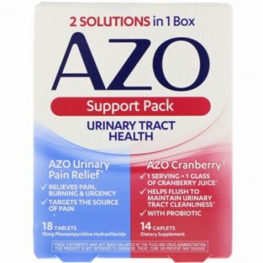 Azo, 尿路ヘルス、サポートパック、18錠、14カプレット (Discontinued Item)