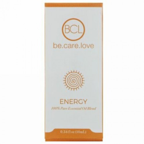 BCL, Be Care Love, 100%ピュアエッセンシャルオイルブレンド、エネルギー、0.34液量オンス (10 ml) (Discontinued Item)