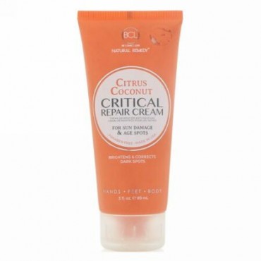 BCL, Be Care Love, ナチュラル レメディー、クリティカル リペア クリーム、シトラス ココナツ、3 fl oz (89 ml) (Discontinued Item)