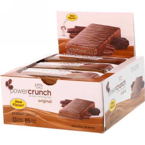 BNRG, パワークランチプロテインエナジーバー、オリジナル、モカクリーム、12本、各1.4 oz (40 g) (Discontinued Item)