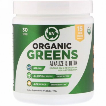 BN LABS, Organic Greens, Alkalize & Detox, 7.70 oz (220.35 g) (Discontinued Item)