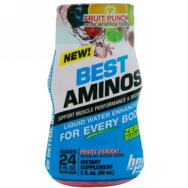 BPI Sports, ベストアミノ、リキッドウォーターエンハンサー、フルーツポンチ、2 fl oz (60 ml) (Discontinued Item)
