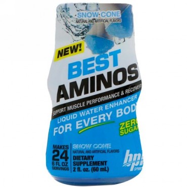 BPI Sports, ベストアミノ、リキッドウォーターエンハンサー 、かき氷、2 fl oz (60 ml) (Discontinued Item)