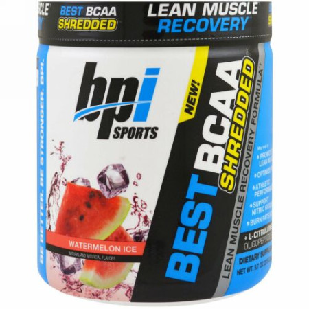 BPI Sports, ベストBCAAシュレッドリーンマッスル回復フォーミュラ、スイカアイス、9.7オンス (275 g) (Discontinued Item)
