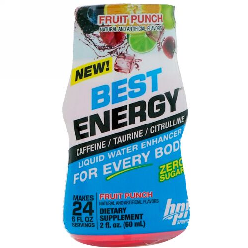 BPI Sports, ベストエナジー、リキッドウォーターエンハンサー、フルーツポンチ、2 fl oz (60 ml) (Discontinued Item)