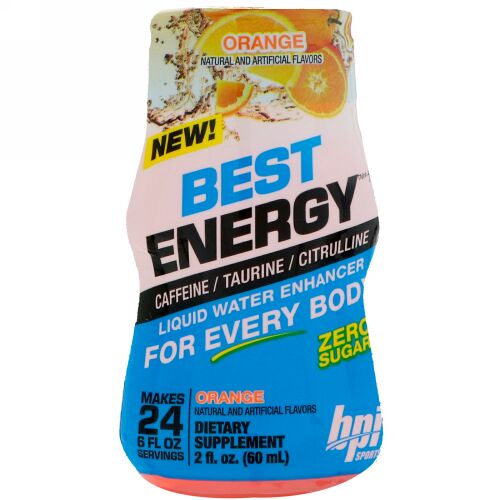 BPI Sports, ベストエナジー、リキッドウォーターエンハンサー、オレンジ、2 fl oz (60 ml) (Discontinued Item)