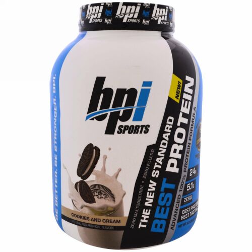 BPI Sports, ベストプロテイン、アドバンス100%プロテインフォーミュラ、クッキーアンドクリーム、5.2 lbs (2,363 g) (Discontinued Item)
