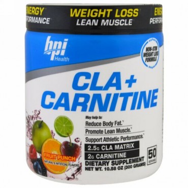 BPI Sports, CLA + カルニチン、フルーツパンチ、10.58 oz (300 g)