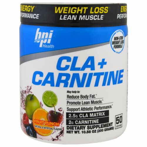 BPI Sports, CLA + カルニチン、フルーツパンチ、10.58 oz (300 g)