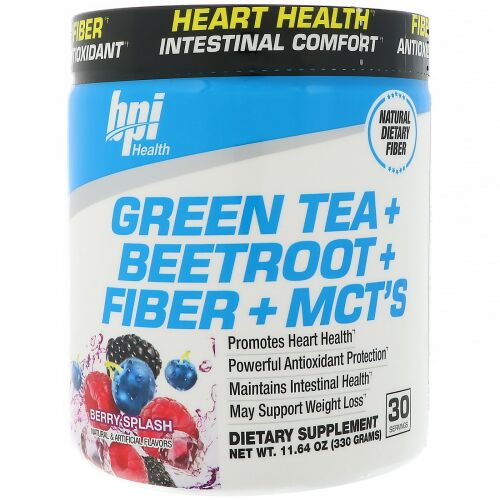 BPI Sports, 緑茶 + ビートルート + 繊維 + MCT's、ベリースプラッシュ、11.64 oz (330 g) (Discontinued Item)