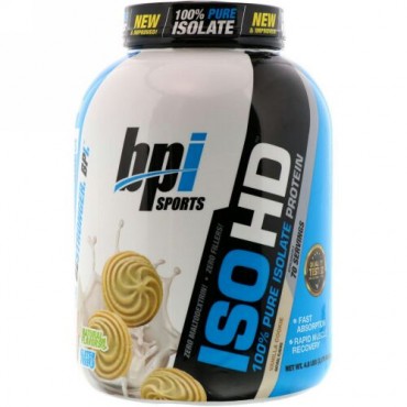 BPI Sports, 100％純粋アイソレートプロテイン、バニラクッキー、2170g（4.8lbs）