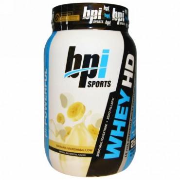 BPI Sports, Whey HD, Ultra Premium Whey Protein Powder, Banana Marshmallow, 2.0 lbs (907 g) (Discontinued Item)