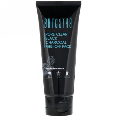 BRTC, ポアクリアブラックチャコール剥離パック、3.53オンス (100 g) (Discontinued Item)