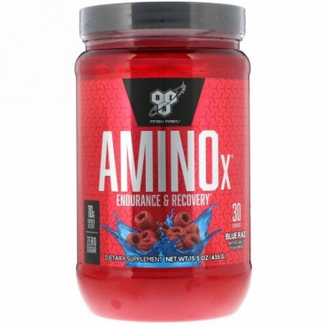 BSN, AminoX（アミノX）、持久力と回復力、ブルーラズベリー、435g（15.3オンス）