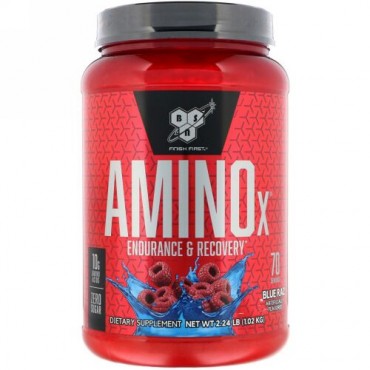 BSN, AminoX、持久力と回復力、ブルーラズベリー風味、1.01kg（2.24lb）