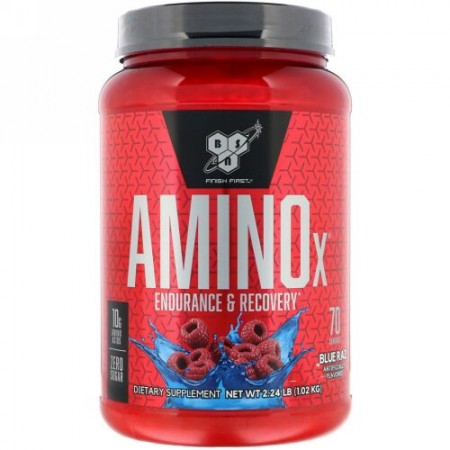 BSN, AminoX、持久力と回復力、ブルーラズベリー風味、1.01kg（2.24lb）