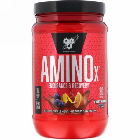 BSN, AminoX（アミノX）、持久力と回復力、フルーツポンチ、435g（15.3オンス）