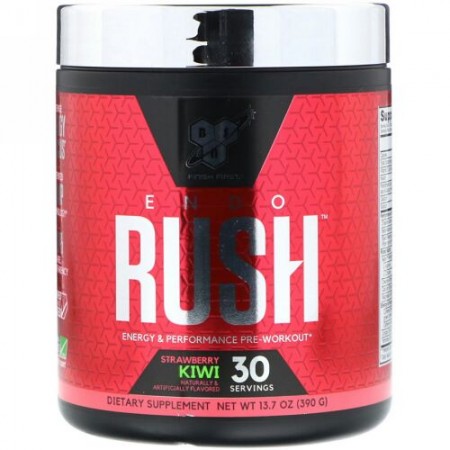 BSN, Endorush, Pre-Workout, Strawberry Kiwi 13.7 oz (390 g) (Discontinued Item)