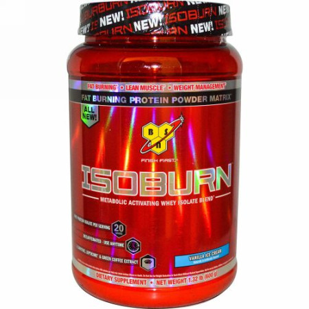 BSN, アイソバーン 代謝活性ホエイアイソレートブレンド、バニラアイスクリーム1.32 lb (600 g)