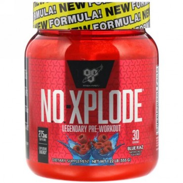 BSN, N.O.-Xplode、伝説のプレワークアウト、ブルーラズ、555g（1.45lbs）