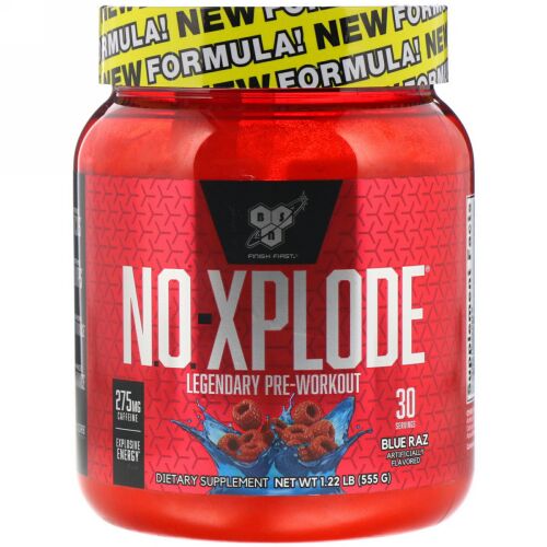 BSN, N.O.-Xplode、伝説のプレワークアウト、ブルーラズ、555g（1.45lbs）