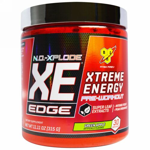 BSN, N.O. Explode XE Edge, エクストリームエナジー, 青りんご, 315g (Discontinued Item)