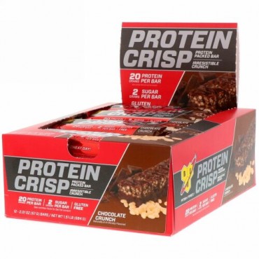 BSN, Protein Crisp（プロテインクリスプ）、チョコクランチ、12本入り、各57g（2.01oz）