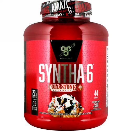 BSN, シンサ-6、Cold Stone Creamery,、バースデーケーキリミックス、4.56 lb (2.07 kg)