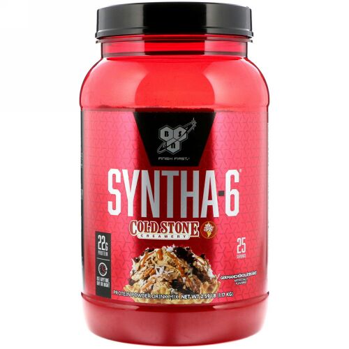 BSN, Syntha-6（シンサ-6）、Cold Stone Creamery（コールドストーンクリーマリー）、Germanchokolatekake（ジャーマンチョコレートケーキ）、1.17kg（2.59ポンド）