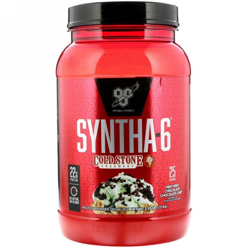 BSN, シンサ-6、コールドストーンキャンディーアイス、ミントミント・チョコレートチョコレートチップ、1.17kg（2.59 lb）